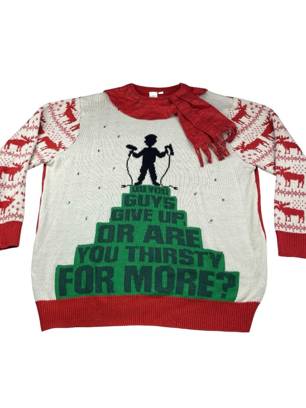 Home Alone "Give Up Or Thirsty For More?" Ugly Christmas Sweater Red • Large/XL